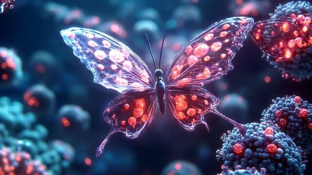 A Glass Butterfly Amidst a Viral Storm: An Artistic Depiction of Resilience