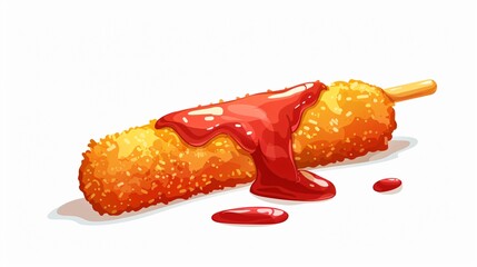 Delicious Fried Mozzarella Stick Isolated on White Background for Food Advertising