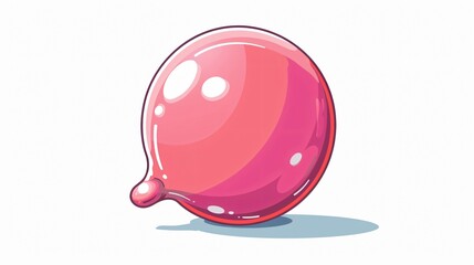 Colorful Bubble Gum on White Background - Cartoon Vector Illustration