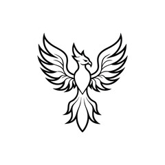 Obraz premium Phoenix Mythology Bird Vector Illustration Design