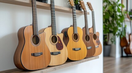 Guitars Hanging on the Wall