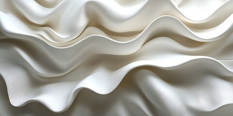 Fototapeta premium Abstract white fabric waves, texture background