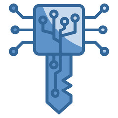 Digital Key Icon Element For Design