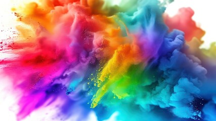 Vibrant explosion of colorful smoke creates a dynamic and artistic visual