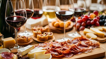 Red Wine Cheese And Salami Tasting Board