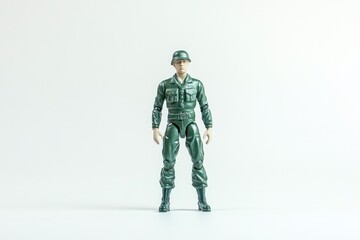 Detailed soldier figurine stands upright, showcasing realistic u