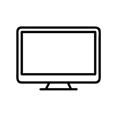 flat screen tv icon, flat screen tv line art - simple line art of flat screen tv, perfect for flat screen tv logos and icons and themed design