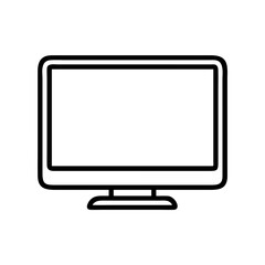 flat screen tv icon, flat screen tv line art - simple line art of flat screen tv, perfect for flat screen tv logos and icons and themed design