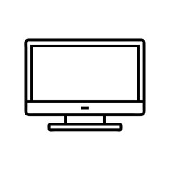 flat screen tv icon, flat screen tv line art - simple line art of flat screen tv, perfect for flat screen tv logos and icons and themed design