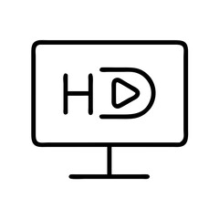for streaming in hd icon, for streaming in hd line art - simple line art of for streaming in hd, perfect for for streaming in hd logos and icons and themed design