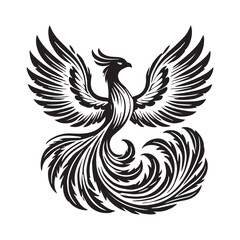 Obraz premium Majestic Phoenix Bird Vector Illustration from Mythology 