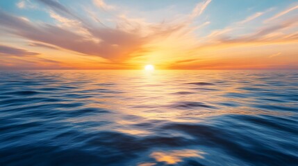 Fototapeta premium Serene Ocean Sunset Sky Reflecting Water