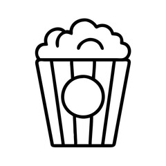 popcorn bucket icon, popcorn bucket line art - simple line art of popcorn bucket, perfect for popcorn bucket logos and icons and themed design