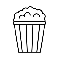 popcorn bucket icon, popcorn bucket line art - simple line art of popcorn bucket, perfect for popcorn bucket logos and icons and themed design