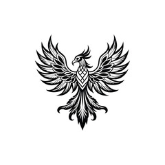 Naklejka premium Majestic Phoenix Bird Vector Illustration from Mythology 