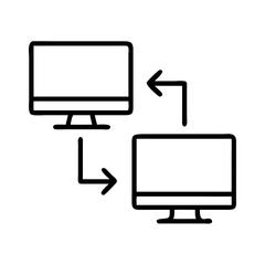tv screen mirroring icon, tv screen mirroring line art - simple line art of tv screen mirroring, perfect for tv screen mirroring logos and icons and themed design
