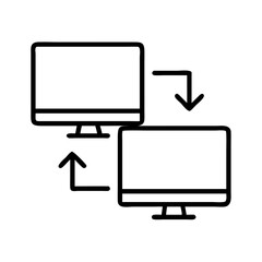 tv screen mirroring icon, tv screen mirroring line art - simple line art of tv screen mirroring, perfect for tv screen mirroring logos and icons and themed design