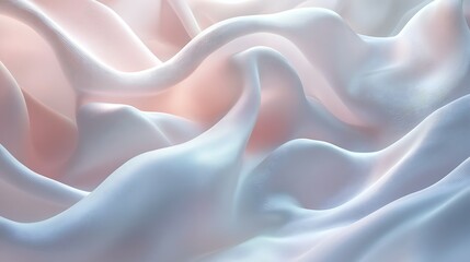 Obraz premium Soft pastel fabric drapes, elegant waves, light background, design texture