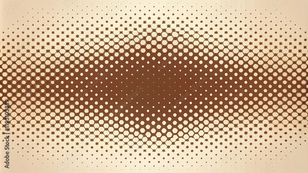 Leinwandbilder abstract brown and beige halftone pattern with geometric shapes and gradient effect