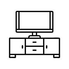 tv wall unit icon, tv wall unit line art - simple line art of tv wall unit, perfect for tv wall unit logos and icons and themed design