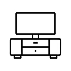 tv wall unit icon, tv wall unit line art - simple line art of tv wall unit, perfect for tv wall unit logos and icons and themed design