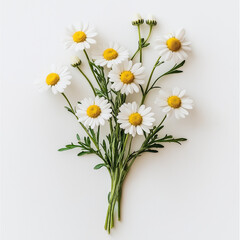 Fototapeta premium Chamomile Bouquet on White Background