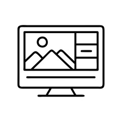 tv with a nature documentary icon, tv with a nature documentary line art - simple line art of tv with a nature documentary, perfect for tv with a nature documentary logos and icons and themed design