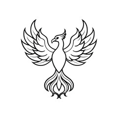 Obraz premium Mythological Phoenix Bird Vector Art for Creative Projects 