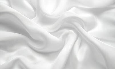 Obraz premium White silk fabric background with soft folds and elegant drape