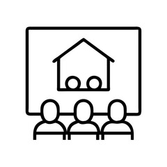 watching tv outdoors e g backyard movie night icon