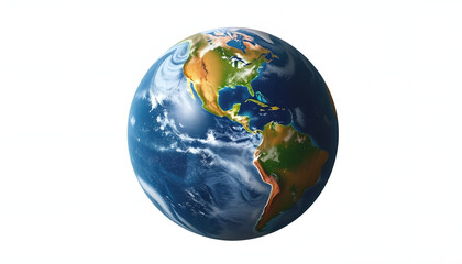 Fototapeta premium Cracked earth planet isolated on a white background, Dreamy