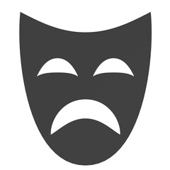 3D rendering illustration of comedy and tragedy theater masks faces