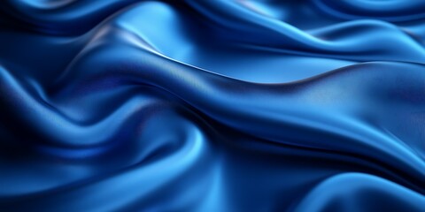 Obraz premium Blue silk fabric waves, elegant texture, background, design