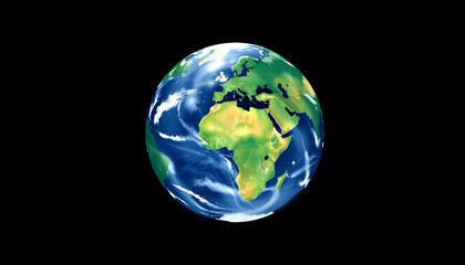 Fototapeta premium Earth map as brush illustration, simple style, with white tones