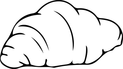 Croissant icon. Simple graphic design in 2D format. A template highlighted on a white background.