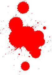 red watercolor brush painting splash splatter artistic element