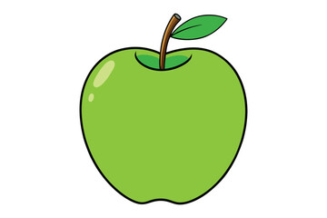 3d green apple vector illustration on a white background