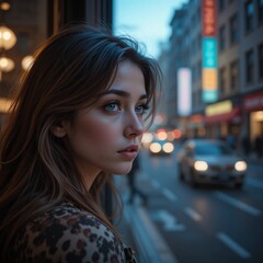 Fototapeta premium portrait of a woman in the city