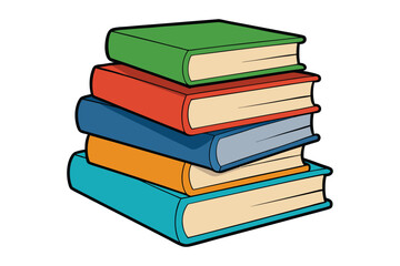 3d stack of books vector illustration on a white background
