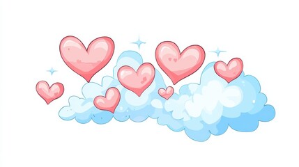 Cute heart clipart in speech bubbles for whimsical communication