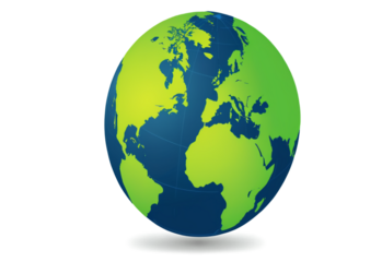 A globe icon symbolizing the Earth, featuring continents and grid lines. Perfect for representing global concepts, geography, international connections, or environmental themes in digital designs.PNG