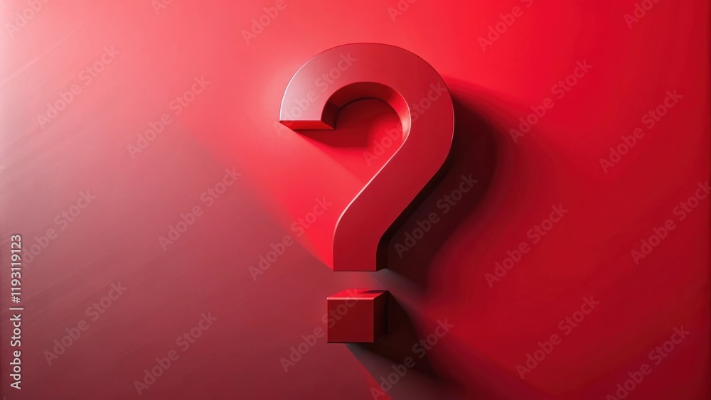 Leinwandbilder bold red question mark on a crimson background a 3d rendering of an inquiry