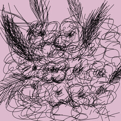 劇画　花　flower01 pink