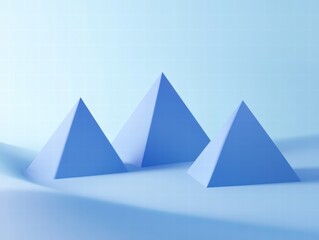 Floating Translucent Blue Shapes Abstract Composition Digital Space Graphic Design Aerial View Ethereal Vibes