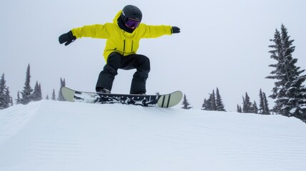 Thrilling Snowboard Trick Over Snowfield