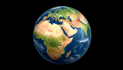 Realistic Earth Rotating on black background Loop . Globe is centered in frame, with correct rotation in seamless loop, graphic novel art, with white tones