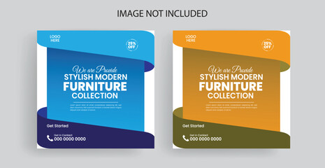 Social media business marketing poster design for furniture 
