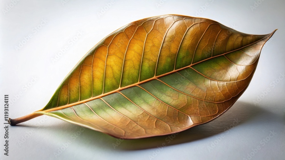 Aufkleber Single Dried Leaf with Intricate Vein Pattern Displayed on a Light Surface