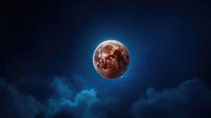 Obraz premium Total Eclipse of the Moon at Night