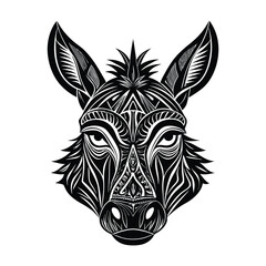Donkey face silhouette art illustrator.